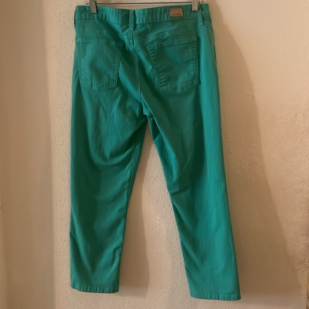 Vizcaino Teal Straight-Leg Premium Denim Jeans, size 31